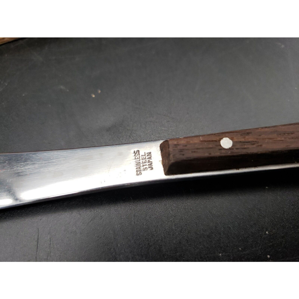 Vintage Mid Century Modern MCM 5 Wood Handle Steak Knife Set - Picture 5 of 12